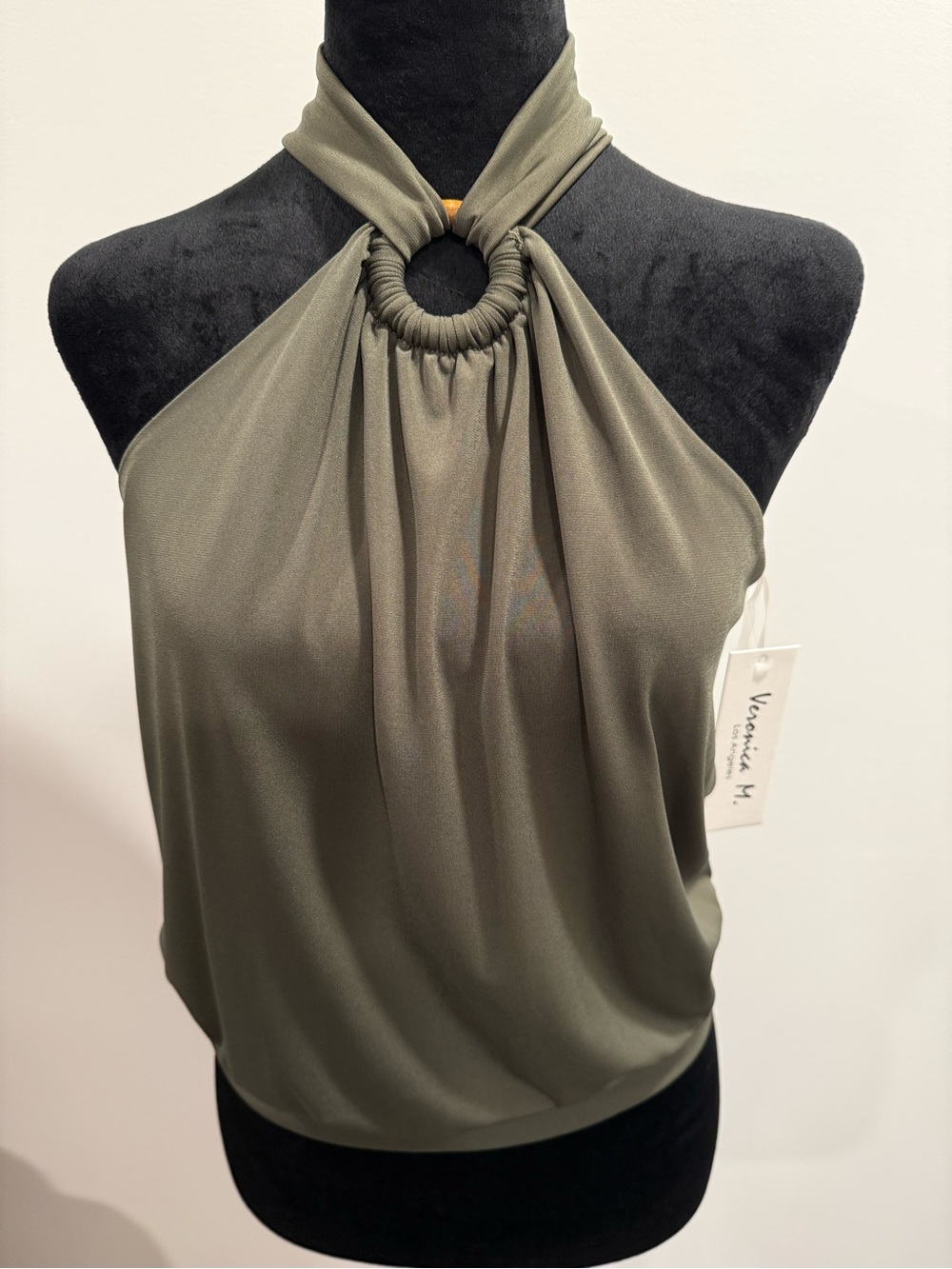 NWT‼️ Veronica M Moss Stretch Halter Top -XS